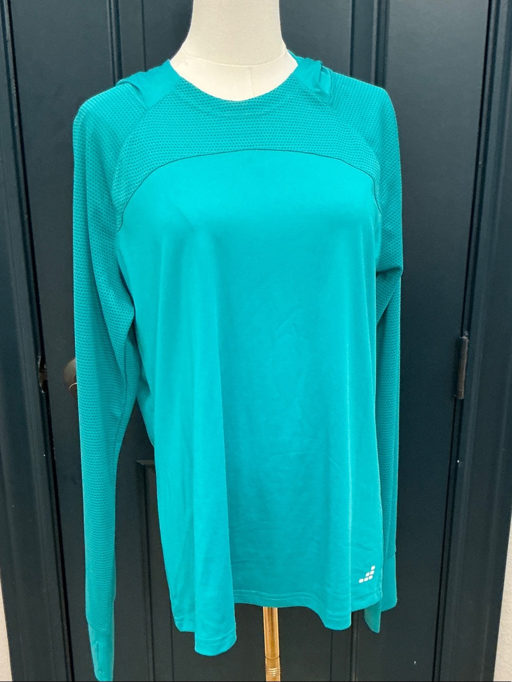 bcg Teal Long-Sleeve Swim Coverup Top